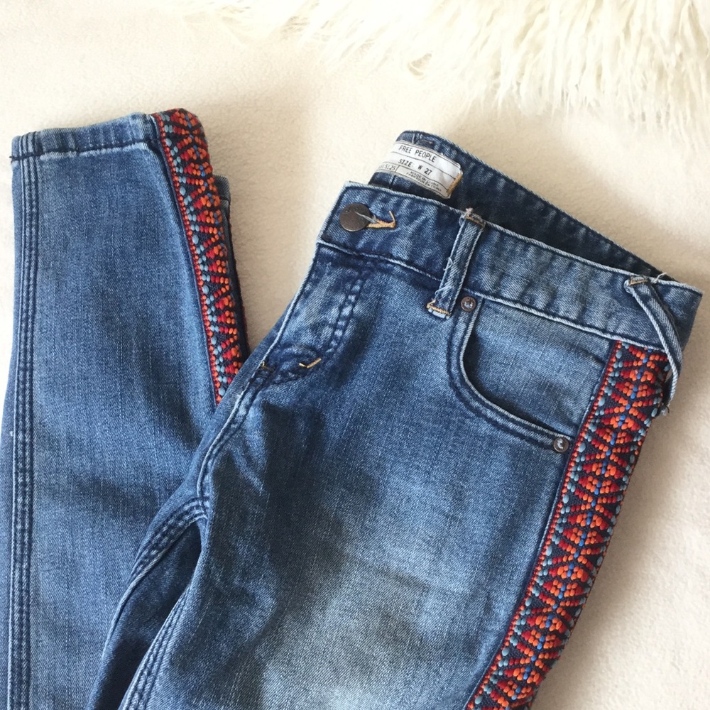 Free People decorative sides skinny jeans
